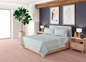 Juego Sábanas Estampadas Compose Blue 200 Hilos