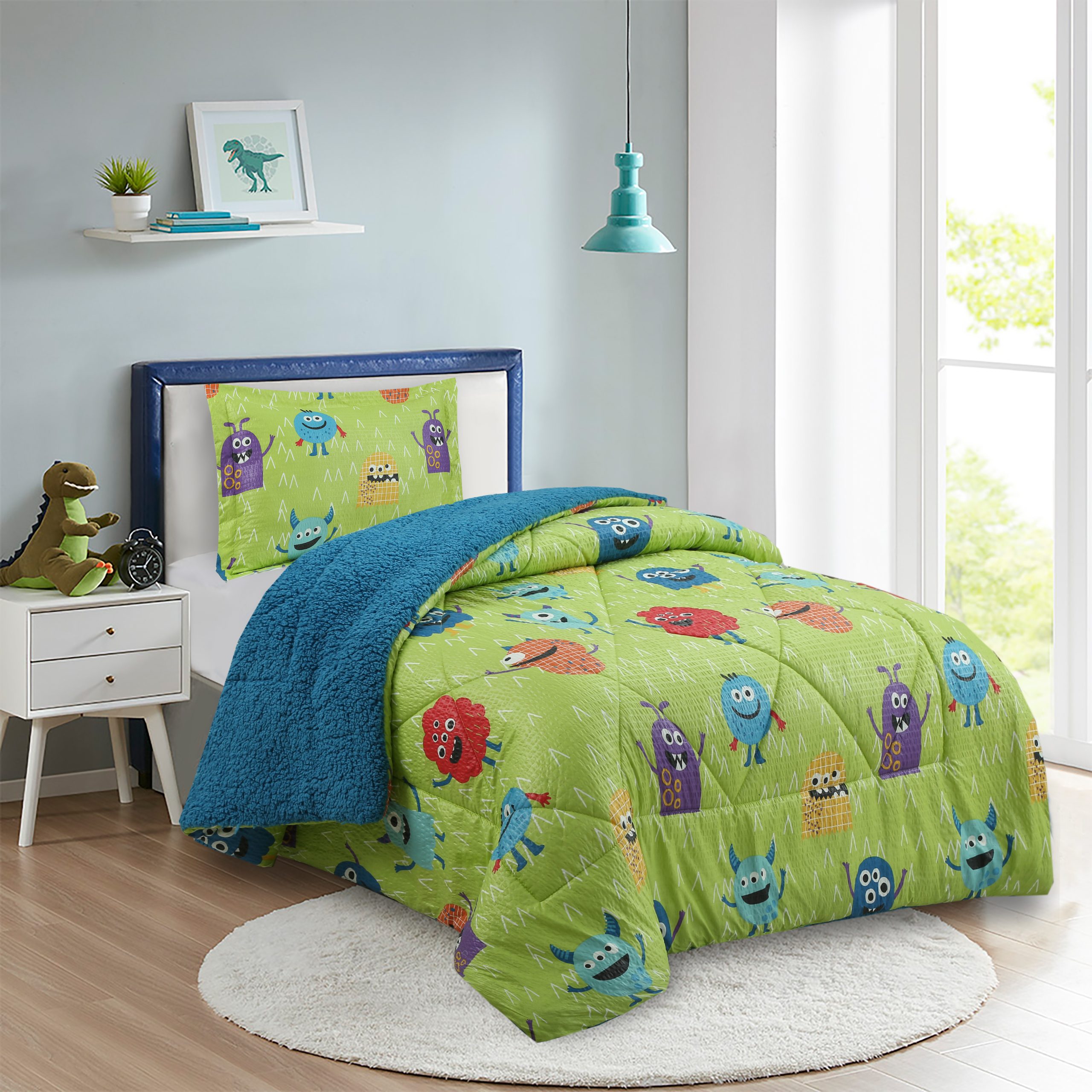 Plumón Estampado Kids Outboss Deluxe con Sherpa - Colección Nebula