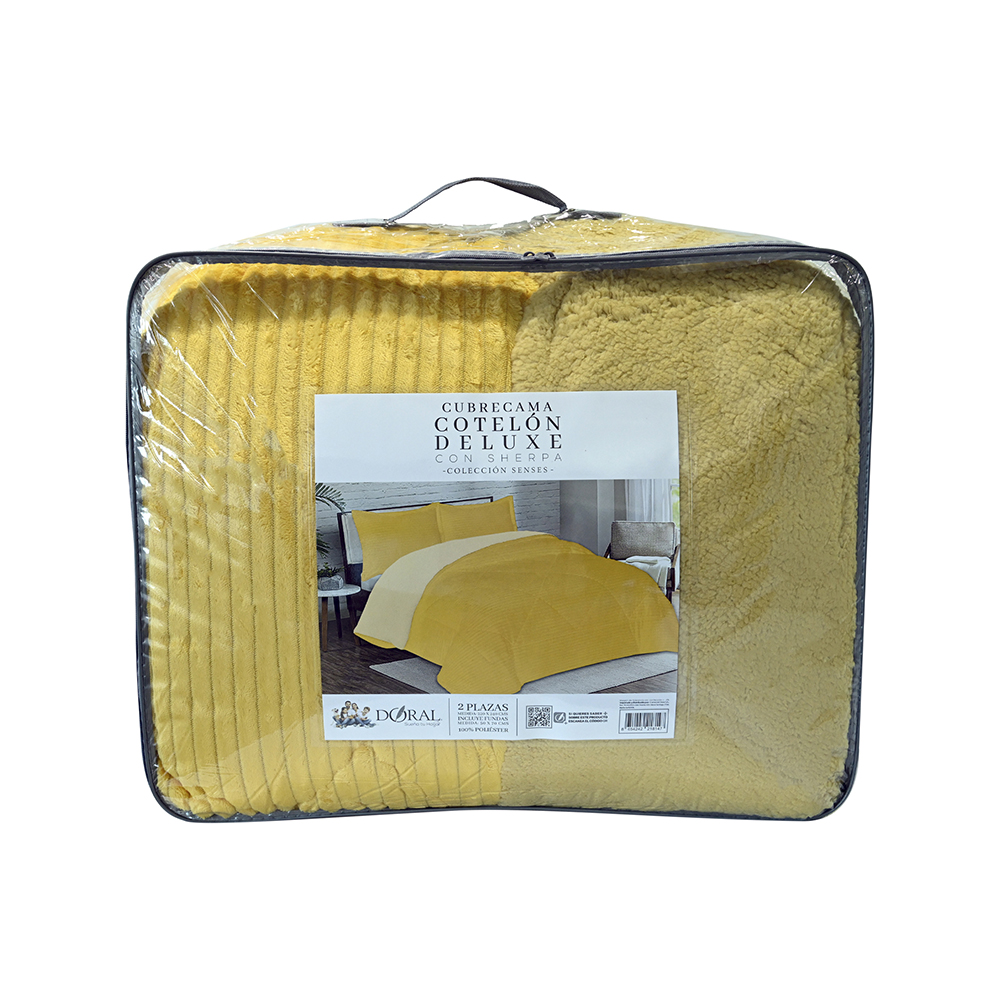 Cubrecama Cotelón Liso Deluxe con Sherpa - Coleccion Senses - Imagen 2