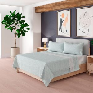 Juego Sábanas Estampadas Compose Blue 200 Hilos