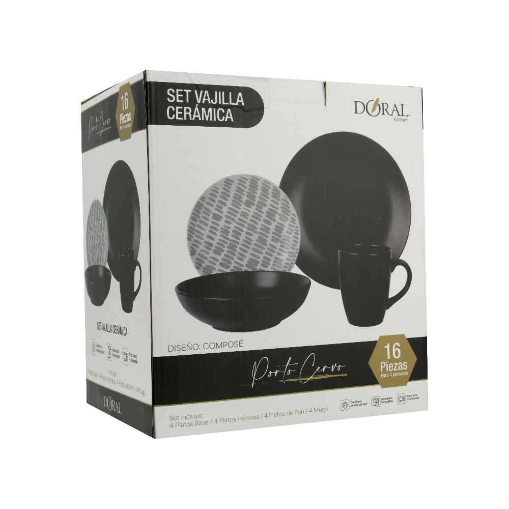 Vajilla Cerámica 16 Piezas Colección Porto Cervo - Imagen 3