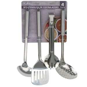 Set Utensilios de Cocina Acero 4 Pzas